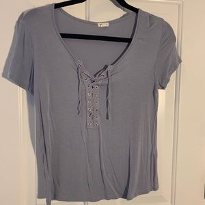 Sky blue cropped soft tee